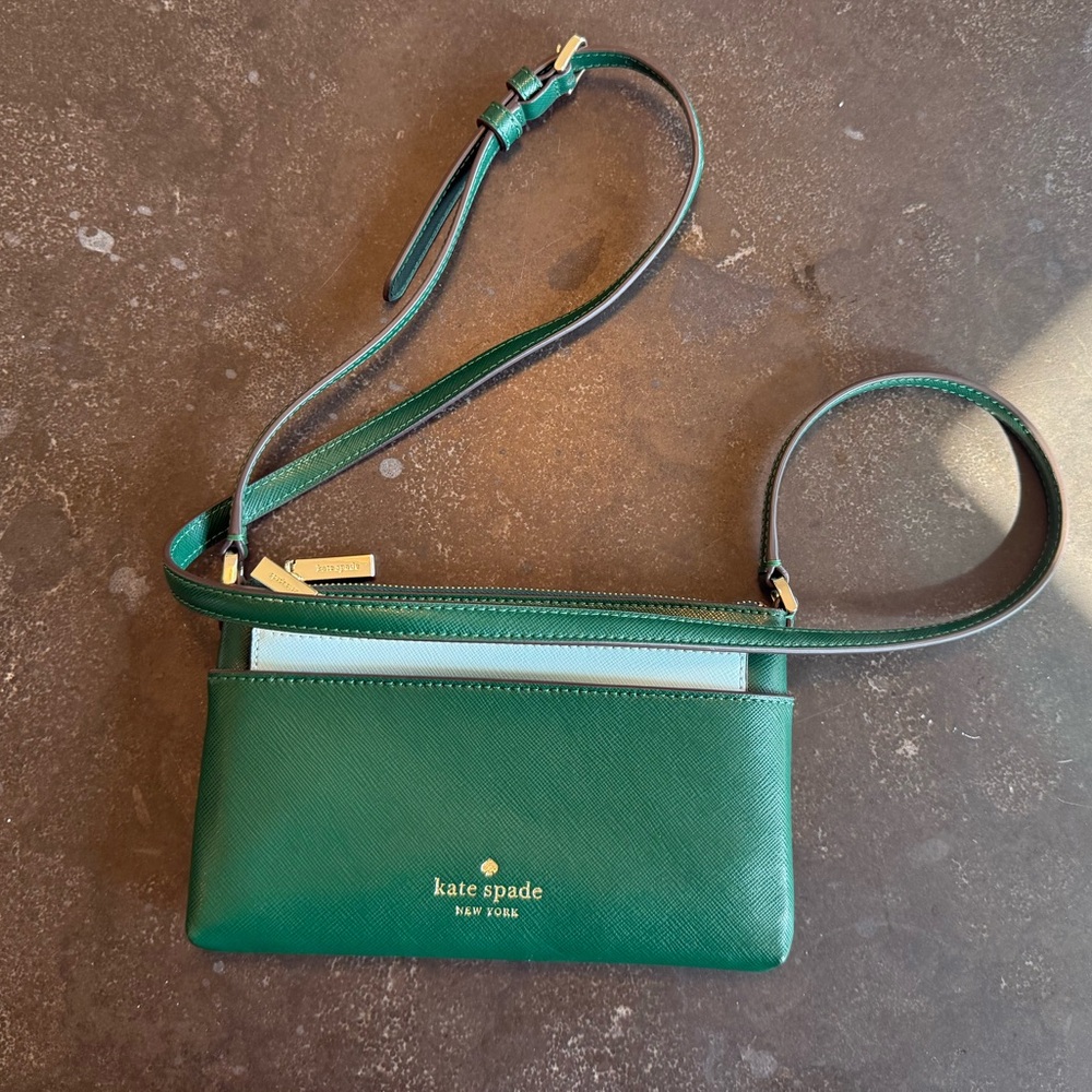 Kate Spade Green Crossbody with Blue Wallet